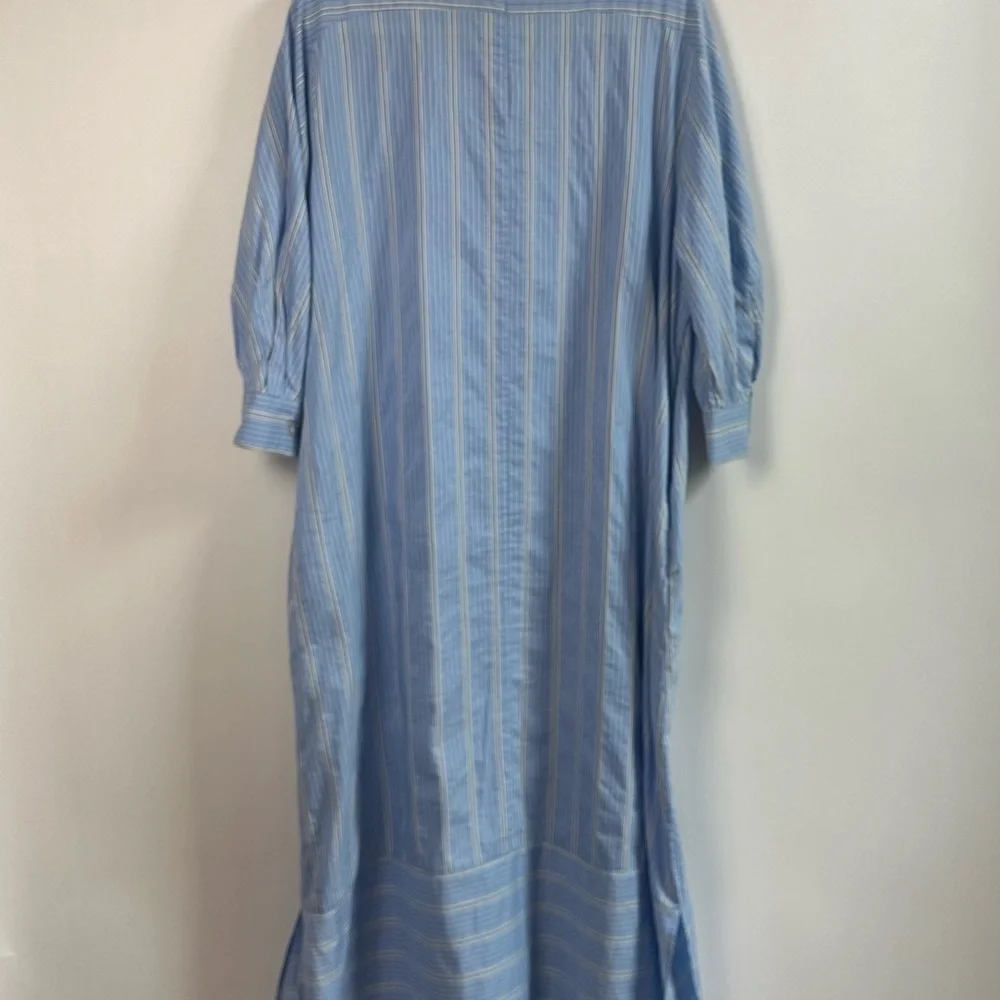 Rachel Comey Blue and White Bishop Sleeve Agathon dress oversized 8 - Picture 6 of 10